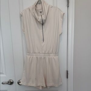 Lou & Grey Cream Romper with Zipper Small